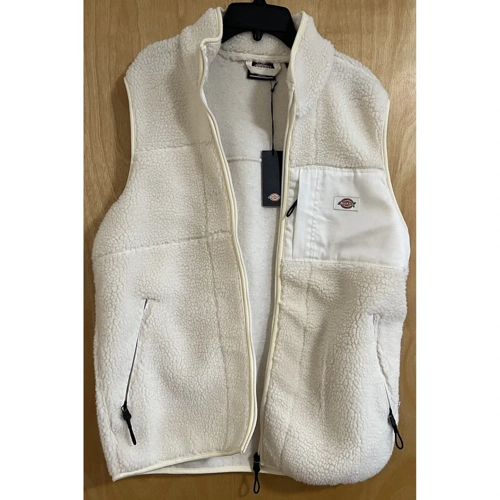 NEW Dickies Workwear‎ Sherpa Ivory Cream White Vest - Small